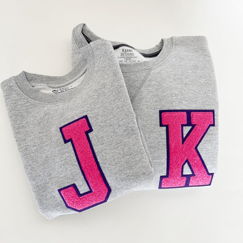 Customizable Patch Sweatshirt - Single Letter Chenille Patch